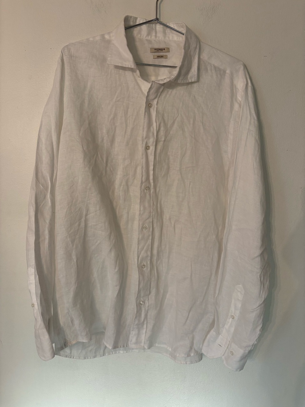 Men's White Linen Button-Down Shirt - Casual Relaxed Fit